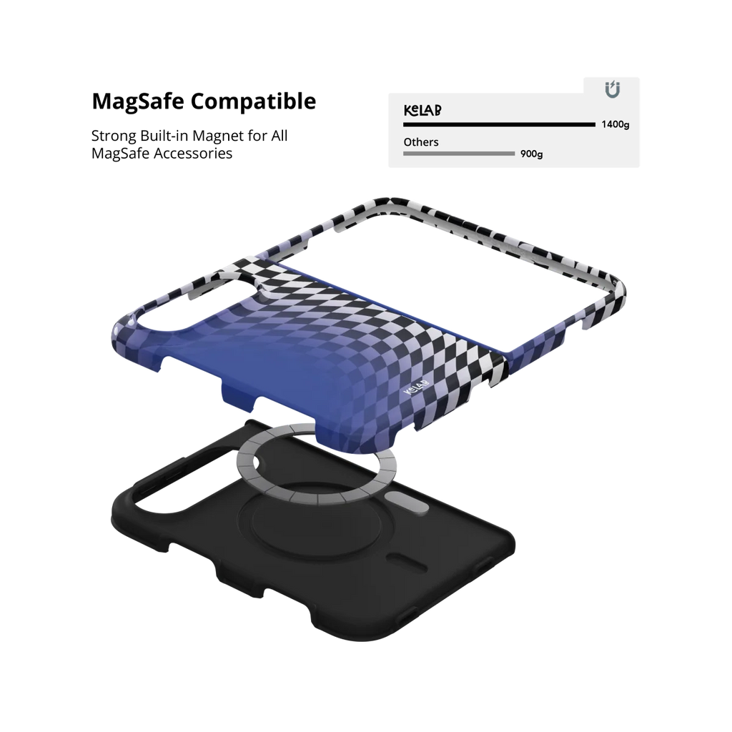 Blue Illusion | Blue Checkered Optical Illusion iPhone Case