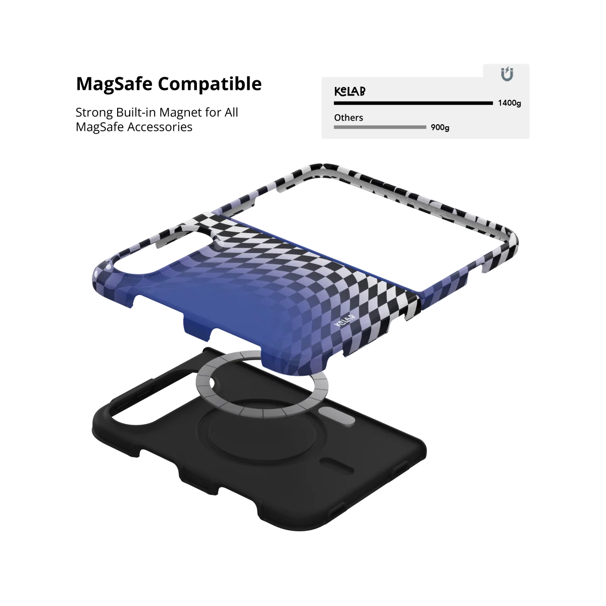 Blue Illusion | Blue Checkered Optical Illusion iPhone Case