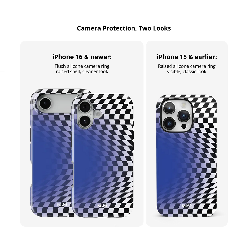 Blue Illusion | Blue Checkered Optical Illusion iPhone Case