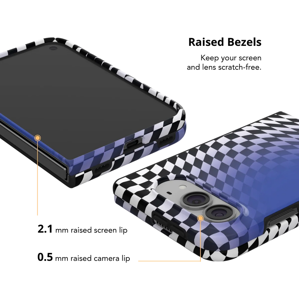 Blue Illusion | Blue Checkered Optical Illusion iPhone Case