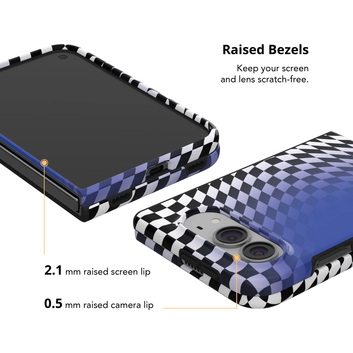 Blue Illusion | Blue Checkered Optical Illusion iPhone Case